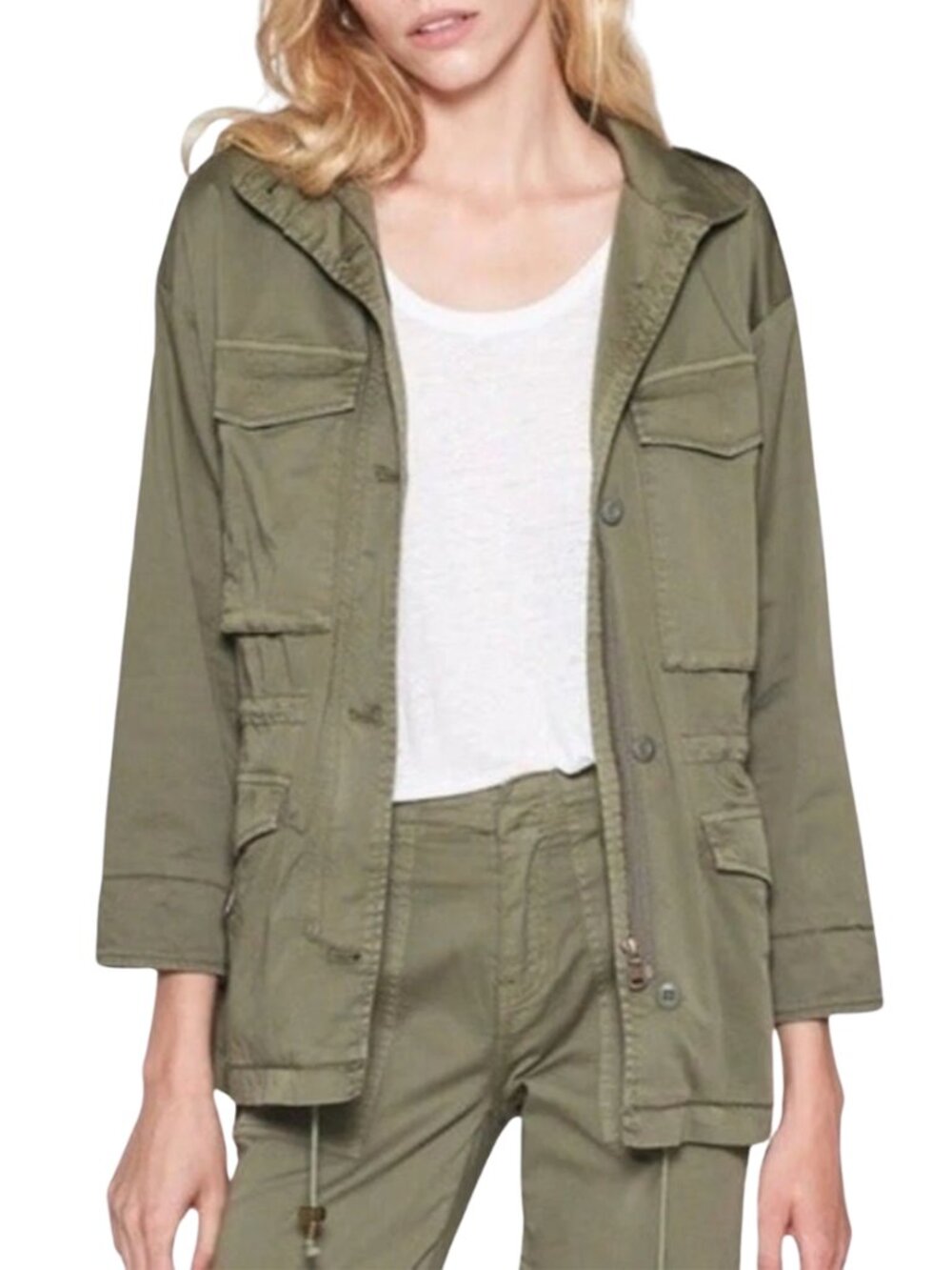 Joie Jenita Olive Green Military Utility Jacket Cargo Safari Small NWT $298